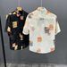 Summer Men's Thin Short Sleeve Shirt Versatile Casual Floral Print Top For Youth Personalized Style_viptrois.com