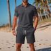 Men’s Summer Casual Polo & Shorts Set – Breathable Mesh Fabric, Slim Fit (S-XXXL, Quick-Dry & UV Protection, Gym-to-Street Versatile)_viptrois.com