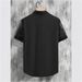 Men's Clothing New Summer Men's Lace Stitching Short Sleeved Shirt Slim Fashion Shirt_viptrois.com