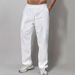 Men's Clothing Straight Drawstring Pure Cotton Solid Color Sports Casual Trousers_viptrois.com