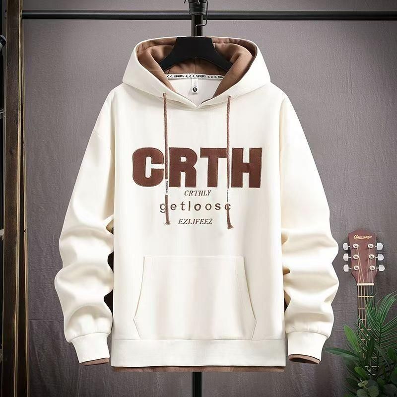 Retro Hoodie – Oversized Streetwear With Minimalist Print & Kangaroo Pocket (4 Colors)_viptrois.com