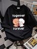 Bubu And Dudu Together Forever Lovers Black T-Shirt Versatile Designer Clothes Comfortable Stretched Fashion Casual Homme Slightly Soft_viptrois.com