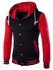 Loom Cross-Border Source European And American Hooded Baseball Shirt Men's Slim Fit Cardigan Short Fleece Sweatshirt W869_viptrois.com