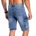 Men's Clothing Multi Pocket Micro Stretch Denim Shorts 5 Point Workwear Casual Jeans_viptrois.com