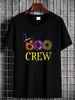 Halloween Costume Boo Crew T-Shirt Top For Everyday Wear Female Versatile Summer Women Women Top Graphic Tees Unisex Print Round Neck Short Sleeve Stretched Fashion T-Shirt For Women Casual Streetwear Designer Clothes Comfortable Slightly Graphic_viptrois.com