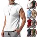 Men's Summer New Sleeveless Youth Casual Loose Solid Color Thin Vest T-Shirt For Men_viptrois.com