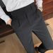 Men's Slim Fit High Waist Dress Pants - Straight Leg Business Casual Trousers In Black, White & Brown_viptrois.com