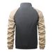 Men's Clothing Men's Color-Block Jacket - Slim Fit Stand Collar Zip-Up Coat (3 Colors, S-XXXL)_viptrois.com