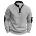 Men's Heavyweight Half Stand Collar Fleece Pullover Long Sleeve Sweatshirt Color Block Zipper Casual New Style For Autumn Winter_viptrois.com