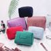Makeup Tools & Accessories Velvet Cosmetic Bag, Large Capacity Portable Toiletry Bag, Embroidered Stripes, High Value Bridesmaid Storage Bag_viptrois.com