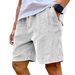 Men's Thick Striped Light Corduroy Solid Color Drawstring Five Point Shorts Casual Loose Fit Available On Amazon's Independent Website_viptrois.com