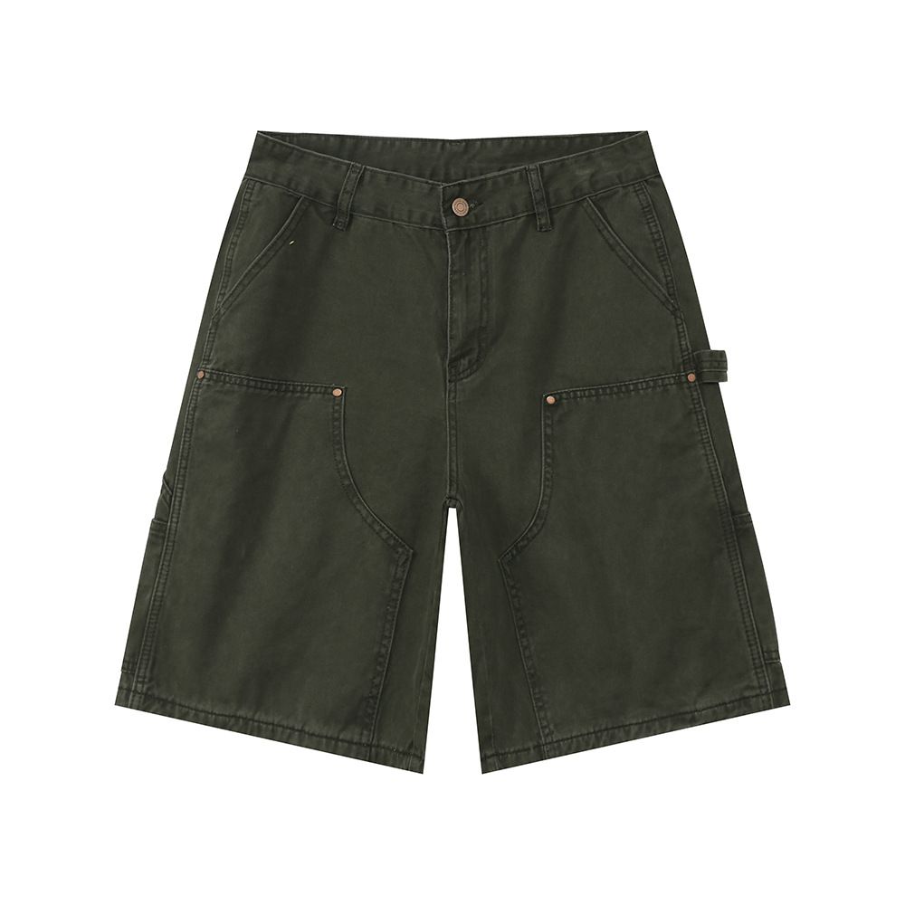 Men's Clothing | High Street Cleanfit Multi Pocket Washed Workwear Casual Five Point Jeans_viptrois.com