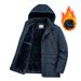 Men's Heavyweight Sherpa-Lined Work Jacket – Winter-Ready Polyester Shell With Utility Pockets, 5XL Sizing & Storm Hood(Khaki/Army Green/Navy)_viptrois.com