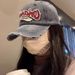 American Vintage Baseball Washed Distressed Denim Wide Brim Duckbill Cap Internet Celebrity Same Style Face Slimming Hat_viptrois.com