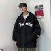 Velvet Cardigan Hoodie Men's Spring And Autumn Trendy Brand College Style Top Loose Fit Fat Plus Size Hooded Jacket_viptrois.com