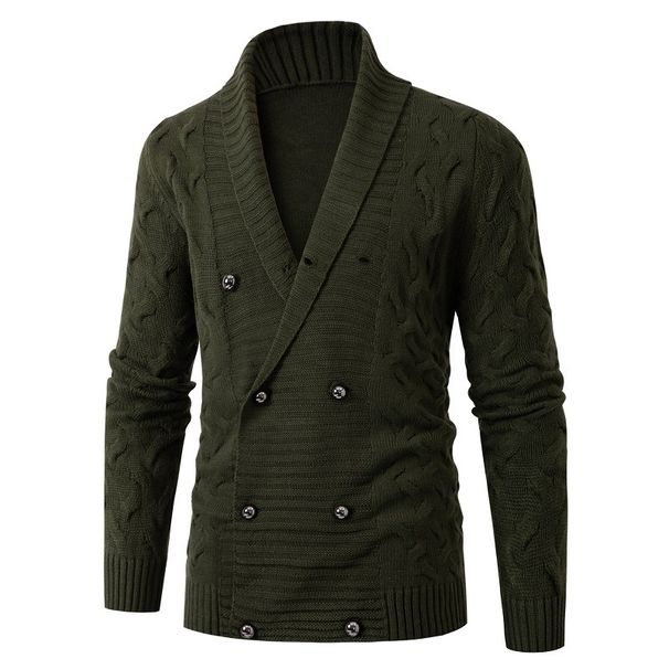 Loom Cross-Border Autumn New Casual Men's Solid Color Thickened European And American Style Knitted Cardigan Sweater Jacket_viptrois.com