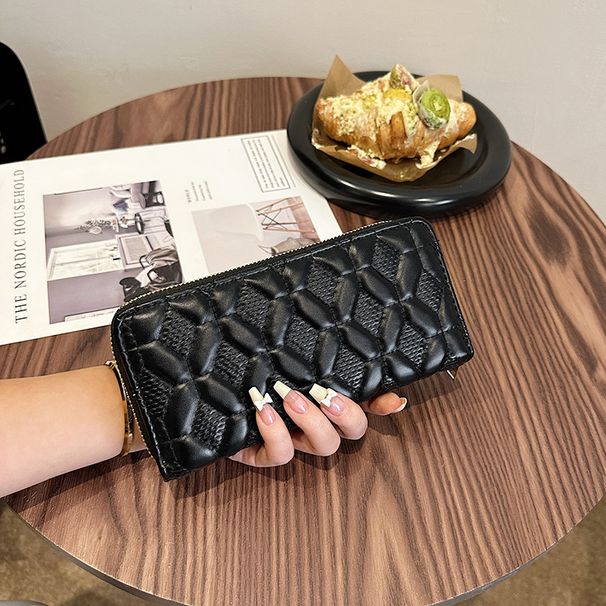 Women's Wallet & Men's Wallet Embroidered Thread Long Zipper Bag Clutch Bag Increase Mobile Phone Clutch Bag Large Capacity Coin Purse Tide._viptrois.com