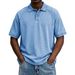 Men's Vintage Washed Cotton Short Sleeve Polo Shirt – Casual Button-Up Shirt In Retro Colors_viptrois.com