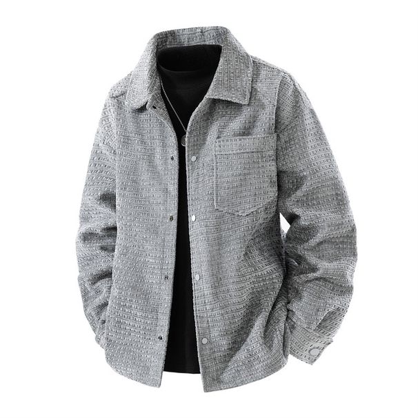 Men's Clothing Men's Autumn Loose Workwear Long Sleeved Shirt Japanese Trendy Brand Lapel Casual Cool Denim Couple Shirt Jacket_viptrois.com