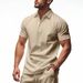 K Men's New Solid Color Loose And Simple Lapel Outdoor Casual Polo Shirt_viptrois.com
