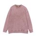 Vintage Washed Oversized Crewneck Sweatshirt For Men & Women - Heavyweight Cotton Blend, Relaxed Fit, Retro Style (Black, Grey, Brown, Rose, Purple)_viptrois.com