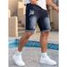 Men's Distressed Denim Shorts 5-Inch Inseam Washed Light Blue Relaxed Fit Casual Summer Shorts Comfort-Driven Fit_viptrois.com