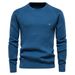 Pure Solid Color European Size Sweater Men's Plaid New Cross-Border Dark Gray Base Autumn Winter Pullover Knitwear 2024_viptrois.com