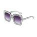 Fashionable Personality Diamond-Plated With Colorful Lenses For Women, Square Starry Sky Large Frame Sunglasses_viptrois.com