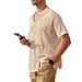 Men's Clothing Fashion Men's Knitted Cardigan Summer Cool Men's Shirt Tops Short Sleeve Lapel Button Loose Men's Clothing_viptrois.com