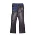 Men's Clothing New Straight Tube Micro Flared Workwear Jeans High Street Washed Gray Splicing Pants_viptrois.com