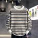 Men's Autumn And Winter Knitted Sweater Loose Casual Versatile Sweater Striped Thread Jacket_viptrois.com
