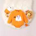 Mother & Kids Foreign Trade Infant And Toddler Towel Embroidery Halloween Long Sleeved Triangle Romper Crawling Clothes_viptrois.com