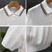 Men's High End Light Luxury Knitted Polo Shirt Short Sleeved Ice Silk Collar Solid Color New Summer Style T-Shirt_viptrois.com