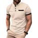 2025 New Fashion Men's Summer Turn-down Collar Short Sleeve Pocket Slim T-shirts Casual Trendy Solid Color Slim Polo Shirts Male_viptrois.com
