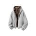 Unisex Reversible Hooded Zip-Up Jacket – Oversized Streetwear Pullover With Leopard Print & Double-Sided Design, Thick Cotton Blend_viptrois.com