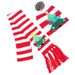 Christmas hat scarf outdoor suit Christmas hat children's colorful scarf with fur ball hat LED colored light_viptrois.com
