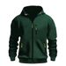 "Men's Fleece-Lined Zip-Up Hoodie - Warm Winter Sweatshirt With Multiple Pockets, Relaxed Fit Cardigan Jacket For Casual Wear"_viptrois.com