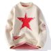 Dropshipping Autumn Winter New Knitted Round Neck Men's Sweer Warm Unisex Casual Fit Couple Five-Pointed Star Thick_viptrois.com