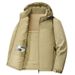 Men's Clothing Winter Hooded Fleece-Lined Windbreaker Jacket - Thickened Loose Fit Casual Coat For Autumn & Winter (Army Green, Black, Navy, Khaki)_viptrois.com