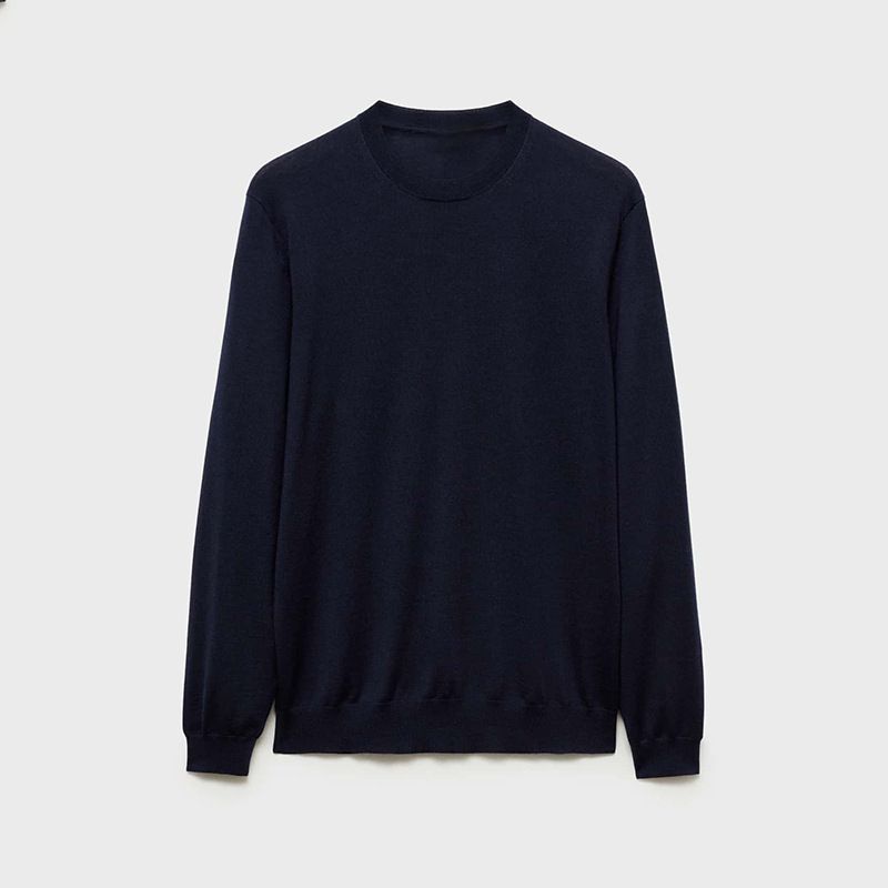 Men’s Slim-Fit Round Neck Knit Sweater – Lightweight & Stretchable, Breathable Layering Essential (M-XXXL, Black/Navy/Beige/Olive)_viptrois.com