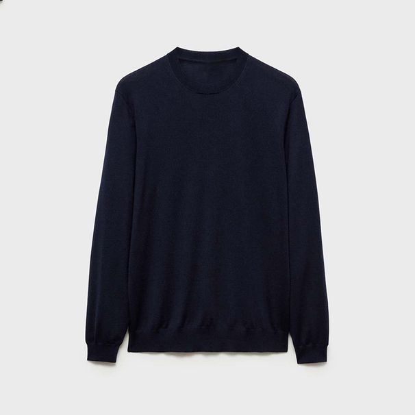 Men’s Slim-Fit Round Neck Knit Sweater – Lightweight & Stretchable, Breathable Layering Essential (M-XXXL, Black/Navy/Beige/Olive)_viptrois.com