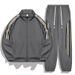 Men's Clothing Spring And Autumn Fashion Large Size Cardigan Stand Collar Sweatshirt Loose Elastic Sweatpants A Complete Set Of Casual Sports Suit_viptrois.com