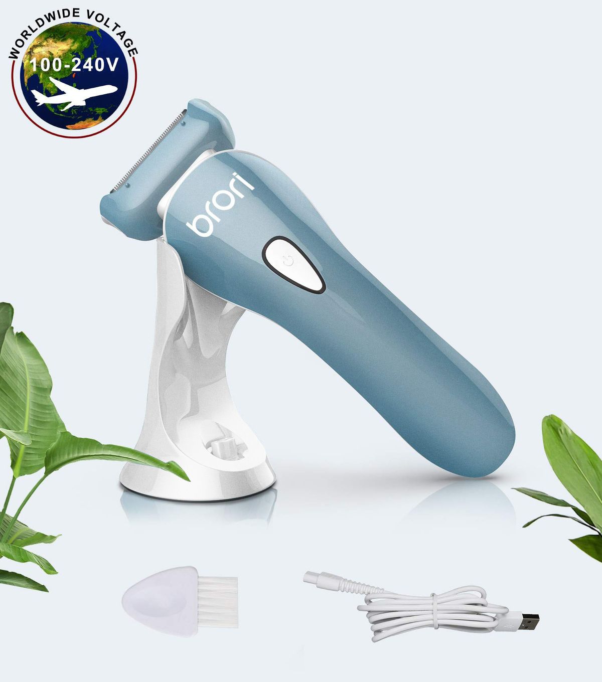 Brori Electric Lady Shaver Womens Razor Bikini Trimmer For Women Legs Pubic Hair_viptrois.com