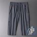 Men's Ice Silk Shorts Loose Fit Summer Running Basketball Capri Pants Thin Casual Breathable Sports_viptrois.com