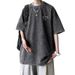 Washed And Worn Pure Cotton American Style Short Sleeved For Summer Loose Fit T-shirt, Trendy Men's T-shirt_viptrois.com