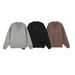 Pure FBUF Solid Color Henley Neck Sweater For Men, Machine Washable, Casual Loose Knit Sweater, Unisex Style, Inner Layer_viptrois.com