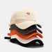 Japanese simple small heart embroidery baseball hat show face small Korean version tide brand peaked cap student couple sun visor_viptrois.com