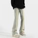 Men’s Gradient Faded Flare Jeans – Vintage-Inspired Wide-Leg Denim Pants With Mud Wash, Comfortable & Stylish For Streetwear & Casual_viptrois.com