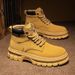 Men's Fashion High-Top Martin Boots - British Style Work Boots With Slip-Resistant Rubber Sole & Comfortable EVA Insole (Brown, Khaki, Black)_viptrois.com