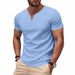 Men's Clothing Hot Selling V Neck Shirt Quick Drying Skin Friendly Loose Solid Color Short Sleeved T Shirt_viptrois.com
